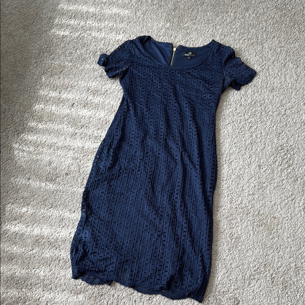 Ronni Nicole Blue Puff Sleeve Sheath Dress
